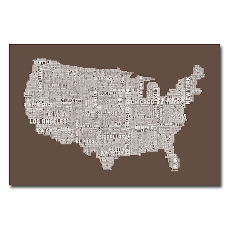 Michael Tompsett 'US City Map II' Canvas Art,16x24